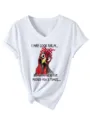 Funny chicken graphic women V-neck short sleeve casual white t-shirt for daily wear. - S / Tops / White