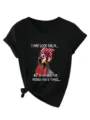 Women V-Neck Short Sleeve T-Shirt Funny Chicken Graphic Casual Tee Casual Summer Tops - Black (White Print)