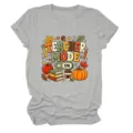 Grijs dames t-shirt met leraar modus print, casual herfst grafisch shirt voor dagelijks gebruik - S / Lichtgrijs (Zwarte Tekst)