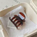 Brown tortoiseshell hair claw clip, strong grip styling hair accessory for women. - 5cm Round Spring / Glossy Tortoise Shell