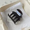 Dark brown resin hair claw clip, glossy minimalist medium shark clip for elegant updos. - 5cm Round Spring / Chocolate