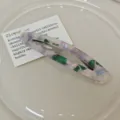 Korean vintage acrylic hair clip transparent geometric barrette stylish hair accessory - 9cm / Pink and Green