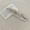 Korean style marbled hair clip, elegant resin barrette hair accessory for women and girls. - 9cm / Pink White