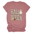 Women casual short sleeve t-shirt with cute Halloween ghost pumpkin graphic print top. - S / Tops / Rose Gold