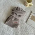 Children knitted scarf winter warm cute little bear embroidery cozy toddler neck warmer - Scarf / Khaki