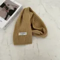 Kids knit scarf, winter warm baby neck warmer, stylish camel children woolen muffler accessory - Single Label Solid Color - Khaki