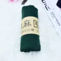 Sciarpa tinta unita in cotone e lino donna primavera estate scialle mare traspirante regalo - Verde Scuro