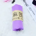 Sciarpa in cotone e lino viola tinta unita, scialle da spiaggia color caramella, elegante. - Viola Taro