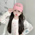 Bonita gorra de béisbol rosa transpirable para niños con elegante bordado de verano. - Circunferencia de la Gorra 50-52cm / Rosa