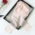 Elegant solid color long silk scarf for women, lightweight pink hair ribbon and bag accessory. - Tender Pink