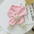 Cute kids plush scarf winter warm thick pink rabbit cartoon toddler neck warmer cozy - Prancing Rabbit Claw / Pink