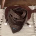 Warm kids triangular scarf winter baby cute pom pom neck warmer brown retro style - Hook Ball Style / Round Ball Coffee