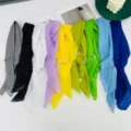Foulard quadrato in chiffon colorato da donna, elegante sciarpa da collo alla moda. - colori misti casuali