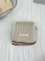 Children solid cable knit winter scarf, cozy warm toddler neck warmer with cute wave edge. - Twist Border Beige
