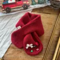 Kinder roter gestrickter Winterschal süßer Weihnachts-Halswärmer für Kleinkinder draußen warm - Rot