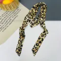 Leopardmuster Seidenschal langer Twilly Band modisches Halstuch Haarschmuck Damen - 5*200cm / Leopardenprint