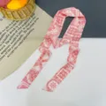 Sciarpa twilly stampa cachemire rosso bianco nastro lungo chic foulard per borse capelli. - Rombo Paisley Rosso Bianco