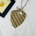 Korean children striped triangle scarf cute fashion breathable baby headscarf spring bib - Khaki Gray Stripe