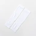 Detailed view of white ice silk sun protection arm sleeves for summer outdoor sports. - White