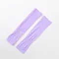Detailed shot of light purple cooling sun protection arm sleeves for summer outdoor sports. - Light Purple