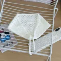 Korean style hollow-out knit triangle scarf breathable women headscarf white tie neck cover - White