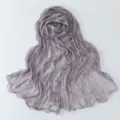 Leichter atmungsaktiver Knitter-Schimmer-Schal einfarbig Hijab weiches Accessoire Sommer Frühling - Meliertes Grau