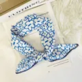 Korean fashion floral square scarf women chic neckerchief elegant hair band lightweight - 70x70cm High Quality Version / One Stroke Flower White