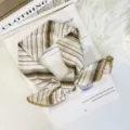 Fashion striped small square scarf for women, lightweight breathable neckerchief daily wear. - 70x70cm High Quality Version / Two Tone Lines Coffee