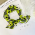 Green floral silk scarf, soft breathable neckerchief with delicate lace edge for women spring. - 70x70cm High Quality Version / Dark Green Fruit Green Flower