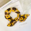 Close-up detail of a chic brown floral silk square scarf with delicate lace trim styling. - 70x70cm High Quality Version / Coffee Khaki Yellow Flower