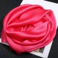 Solid color silk scarf, rose shaped pink fashion neckerchief, elegant hair band wrap accessory - Rose Red