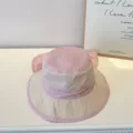 Detailansicht Kinder Sonnenhut, rosa-beige, breite Krempe mit Nackenschutz für Outdoor. - Kopfumfang 48-50cm (3-8 Jahre) / Wald Farbblock Rosa
