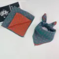 Double-sided plaid baby square scarf, versatile thin cotton neckerchief for boys and girls. - Checkerboard Dark Cyan