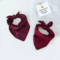 Korean style baby plaid bandana bibs, reversible soft windproof neck warmer for boys and girls. - Dark Red Black Medium Plaid