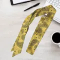Korean style spring summer thin decorative ribbon silk scarf stylish hairband neck wrap for women - Paisley Lemon Yellow