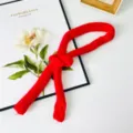 Damen Fruehling Herbst Bonbonfarbe gestrickter Schal vielseitig schmal lang warm trendy - 4*125 Runder Schal / Rot