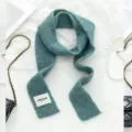Damen Winter Strick Schal lang weich gemütlich blau grün Halswärmer Mode Alltag Accessoire - Dunkel Erbsengrün