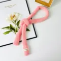 Rosa gestrickter schmaler Schal für Damen, süßer Bonbon-Farbe langer Halstuch im Frühling. - 4*125 Runder Schal / Rosa