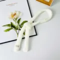 Sciarpa stretta in maglia da donna bianca lunga foulard primavera autunno elegante dolce versatile caldo - 4*125 Sciarpa Tonda / Bianco