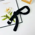 Donna lavorato a maglia sciarpa stretta nero lungo foulard primavera autunno versatile elegante - 4*125 Sciarpa Tonda / Nero