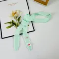 Sciarpa sottile a maglia verde menta da donna, dolce stile college color caramella lungo foulard. - 4*188 Sciarpa Piatta Lunga / Verde Acqua