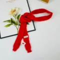 Sciarpa sottile a maglia rossa da donna, foulard lungo di tendenza per primavera e autunno - 4*188 Sciarpa Piatta Lunga / Rosso