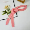 Sciarpa stretta in maglia rosa da donna, stile dolce inverno caldo lungo accessorio per collo. - 4*188 Sciarpa Piatta Lunga / Rosa