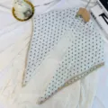 Korean style polka dot square scarf versatile retro collar neck windproof fashion chic new - White
