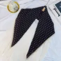 Retro polka dot women scarf, autumn winter warm soft neckerchief, versatile fashion bib. - Coffee