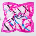 Elegantes seidentuch quadratisch 60cm abstrakter geometrischer print damenschal - Rosarot und Weiß