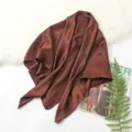 Effen 90cm satijnen vierkante sjaal voor dames, elegante hoofddoek en veelzijdige halsdoek. - Kies kleur op afbeelding 5 Koffie