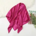 Effen kleur 90cm vierkante satijnen zijden sjaal vrouwen mode hoofddoek roze omslagdoek - Kleurkeuze 19 rozerood