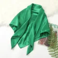 Groene sjaal van satijn voor dames, gladde zijde-look hoofddoek, elegante mode nekdosdoek 90cm - Optie 9 groen