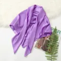 Purple satin square scarf for women, elegant silk feel hair cover, chic neckerchief accessory. - Select Color from Image 3 - Light Purple